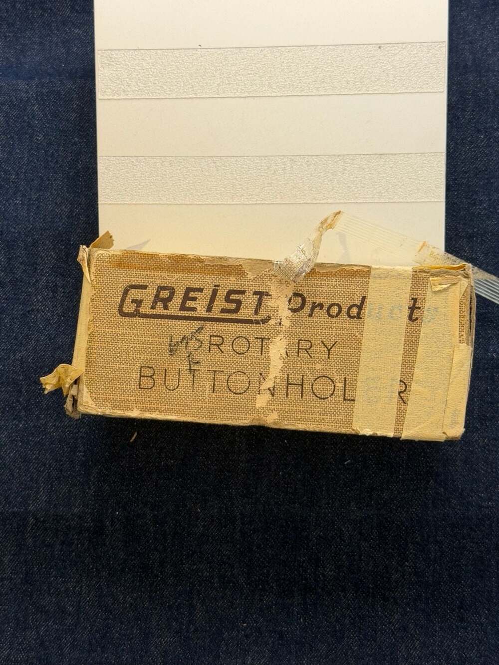 Vintage Greist Rotary Buttonholer Sewing Machine Attachment with Original Box
